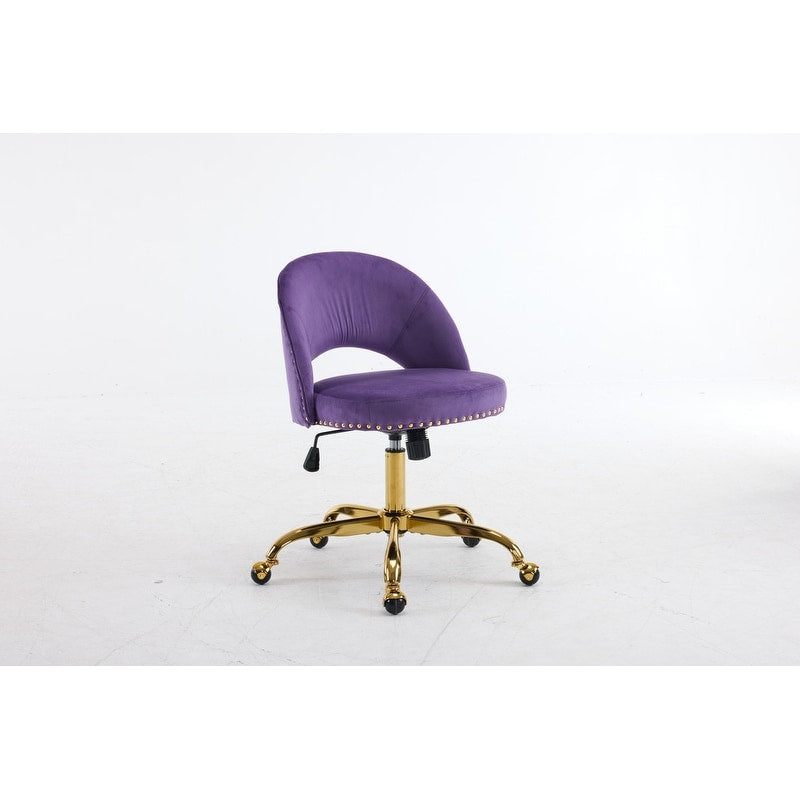 Chaise de bureau pivotante en velours, jolie chaise de bureau moderne en tissu avec roulettes