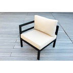 Canapé d'extérieur Ohana 7 pièces en aluminium avec coussin et table à feu de 42 po