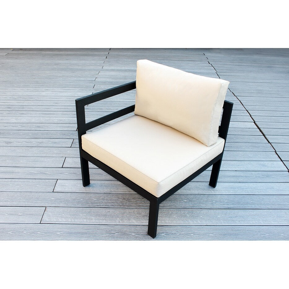 Canapé d'extérieur Ohana 7 pièces en aluminium avec coussin et table à feu de 42 po