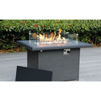 Canapé d'extérieur Ohana 7 pièces en aluminium avec coussin et table à feu de 42 po