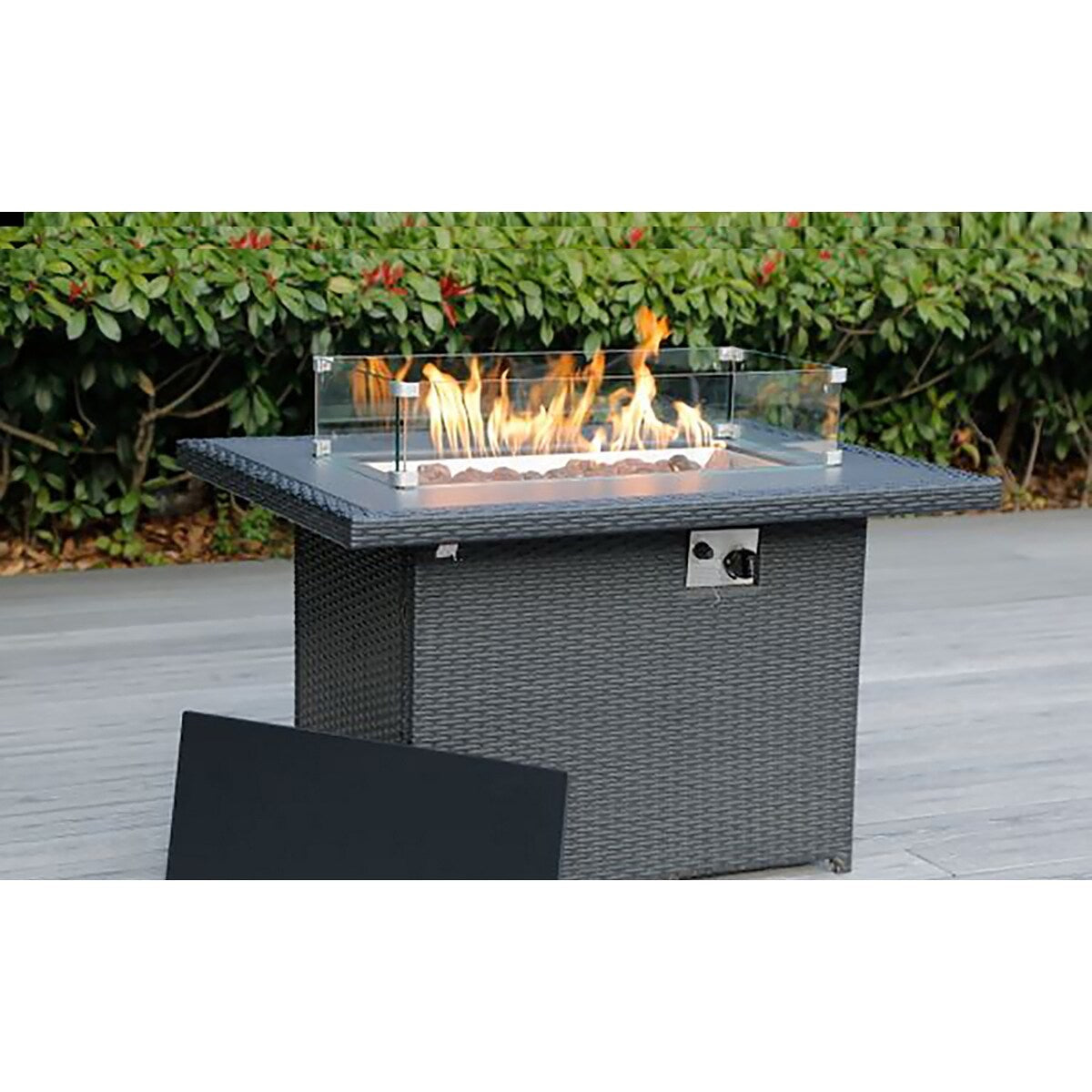 Canapé d'extérieur Ohana 7 pièces en aluminium avec coussin et table à feu de 42 po