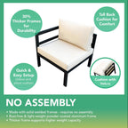Canapé d'extérieur Ohana 7 pièces en aluminium avec coussin et table à feu de 42 po
