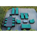 Ensemble de 20 canapés, salle à manger et chaises longues en osier noir Ohana Outdoor Patio