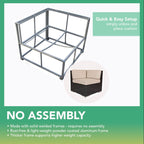 Ensemble de patio extérieur Ohana 8 pièces en osier noir avec coussins - Sans assemblage