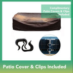 Ensemble de patio extérieur Ohana 8 pièces en osier noir avec coussins - Sans assemblage
