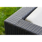 Ensemble de patio extérieur Ohana 8 pièces en osier noir avec coussins - Sans assemblage