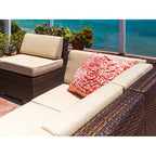 Ensemble de 8 canapés sectionnels Ohana Outdoor Patio en osier brun mélangé avec coussins - Sans assemblage