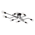 Plafonnier linéaire noir Sputnik Olalla à 8 lumières
