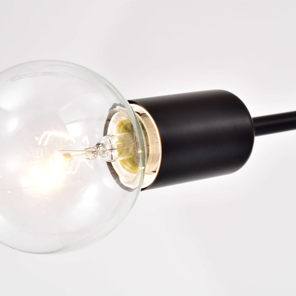 Plafonnier linéaire noir Sputnik Olalla à 8 lumières