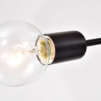 Plafonnier linéaire noir Sputnik Olalla à 8 lumières