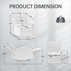 Fauteuil inclinable manuel pivotant à 360° en lin vert olive avec dossier capitonné et repose-pieds pour salon et chambre