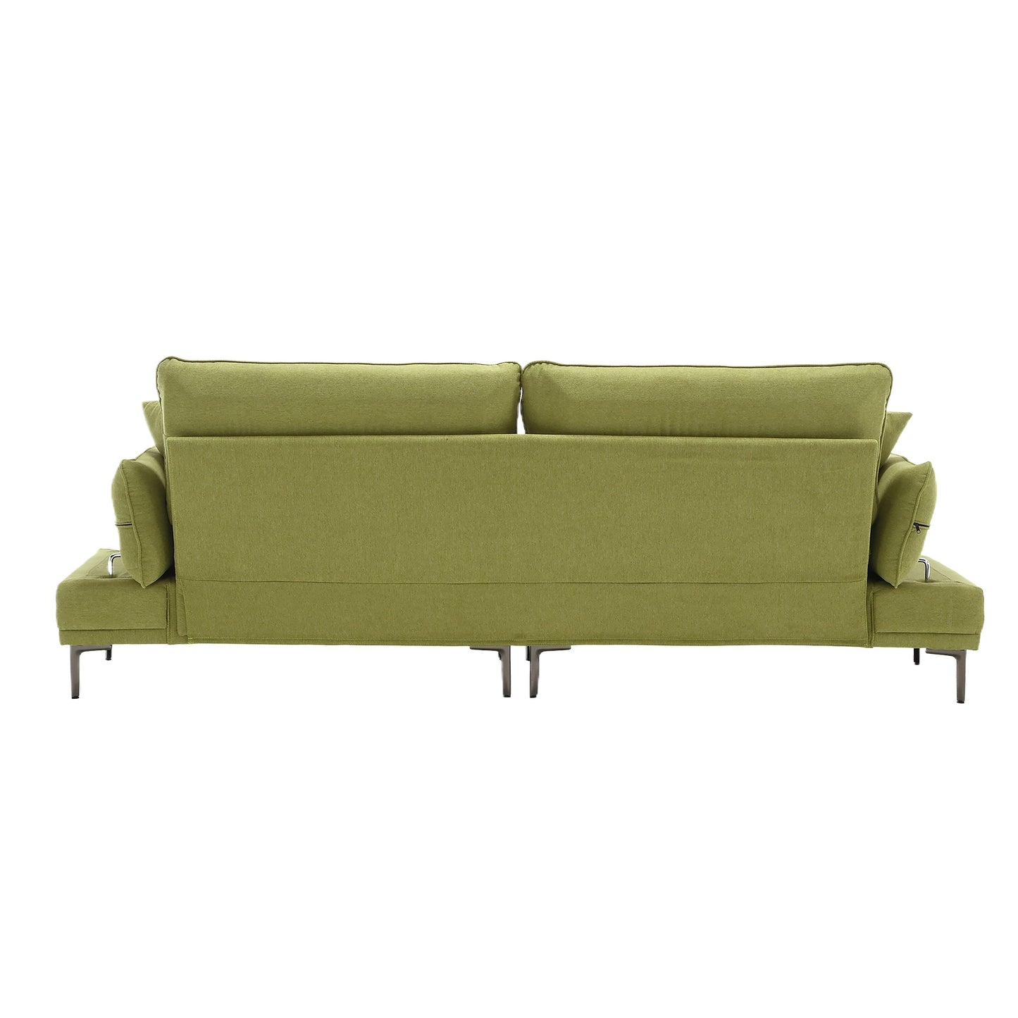 Canapé causeuse en lin Olive Modern 102.36 avec accoudoirs réglables et coussins capitonnés pour le salon