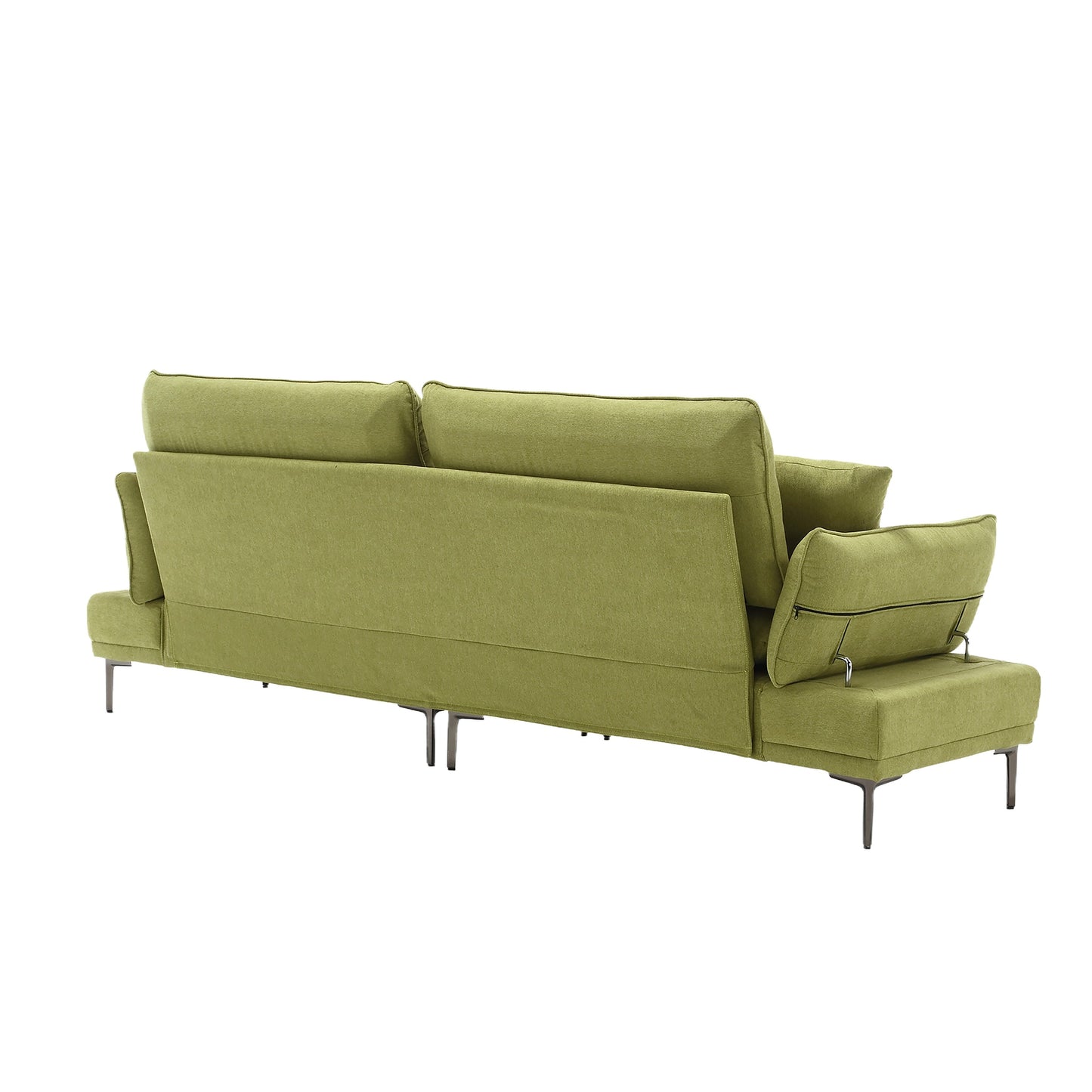 Canapé causeuse en lin Olive Modern 102.36 avec accoudoirs réglables et coussins capitonnés pour le salon