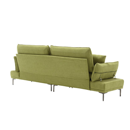 Canapé causeuse en lin Olive Modern 102.36 avec accoudoirs réglables et coussins capitonnés pour le salon
