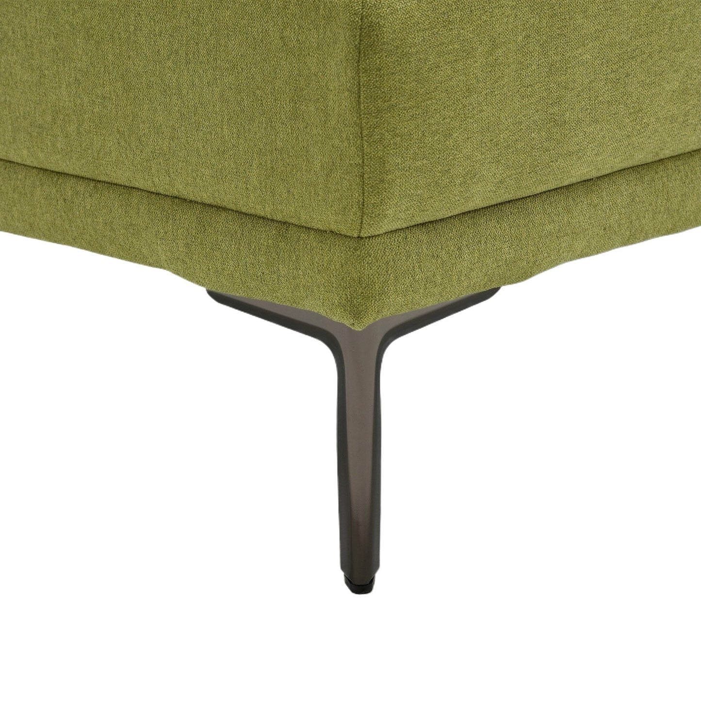 Canapé causeuse en lin Olive Modern 102.36 avec accoudoirs réglables et coussins capitonnés pour le salon