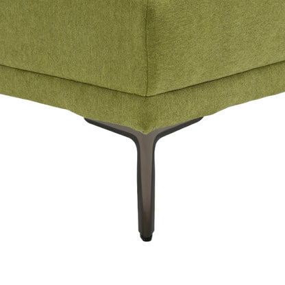 Canapé causeuse en lin Olive Modern 102.36 avec accoudoirs réglables et coussins capitonnés pour le salon