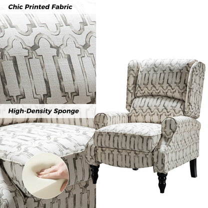 Fauteuil inclinable manuel classique rembourré Olympus avec pieds en bois massif, lot de 2 par HULALA HOME