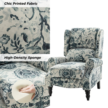 Fauteuil inclinable manuel classique rembourré Olympus avec pieds en bois massif, lot de 2 par HULALA HOME