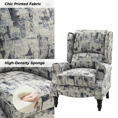 Fauteuil inclinable manuel classique rembourré Olympus avec pieds en bois massif, lot de 2 par HULALA HOME