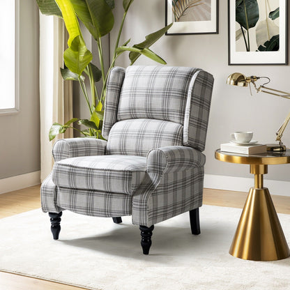 Fauteuil inclinable manuel classique rembourré Olympus avec pieds en bois massif par HULALA HOME