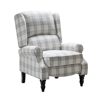 Fauteuil inclinable manuel classique rembourré Olympus avec pieds en bois massif par HULALA HOME
