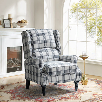 Fauteuil inclinable manuel classique rembourré Olympus avec pieds en bois massif par HULALA HOME