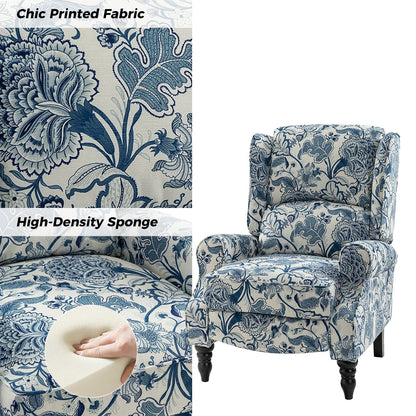Fauteuil inclinable manuel classique rembourré Olympus avec pieds en bois massif par HULALA HOME