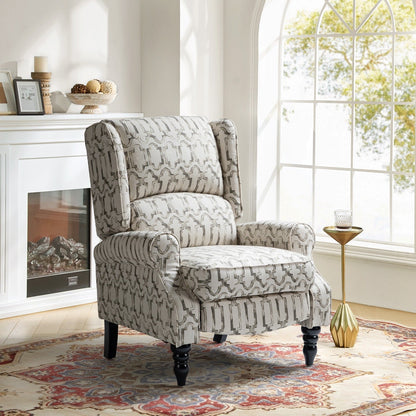 Fauteuil inclinable manuel classique rembourré Olympus avec pieds en bois massif par HULALA HOME