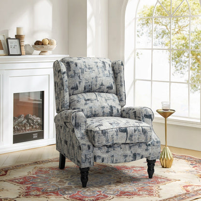 Fauteuil inclinable manuel classique rembourré Olympus avec pieds en bois massif par HULALA HOME