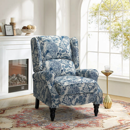 Fauteuil inclinable manuel classique rembourré Olympus avec pieds en bois massif par HULALA HOME