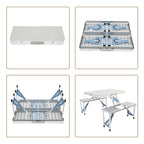 Table et chaise de camping pliantes monobloc en alliage d'aluminium