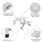 Table et chaise de camping pliantes monobloc en alliage d'aluminium