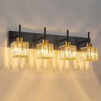 Luminaires de salle de bain Ora Modern en cristal à intensité variable sur miroir Glam Vanity Lights