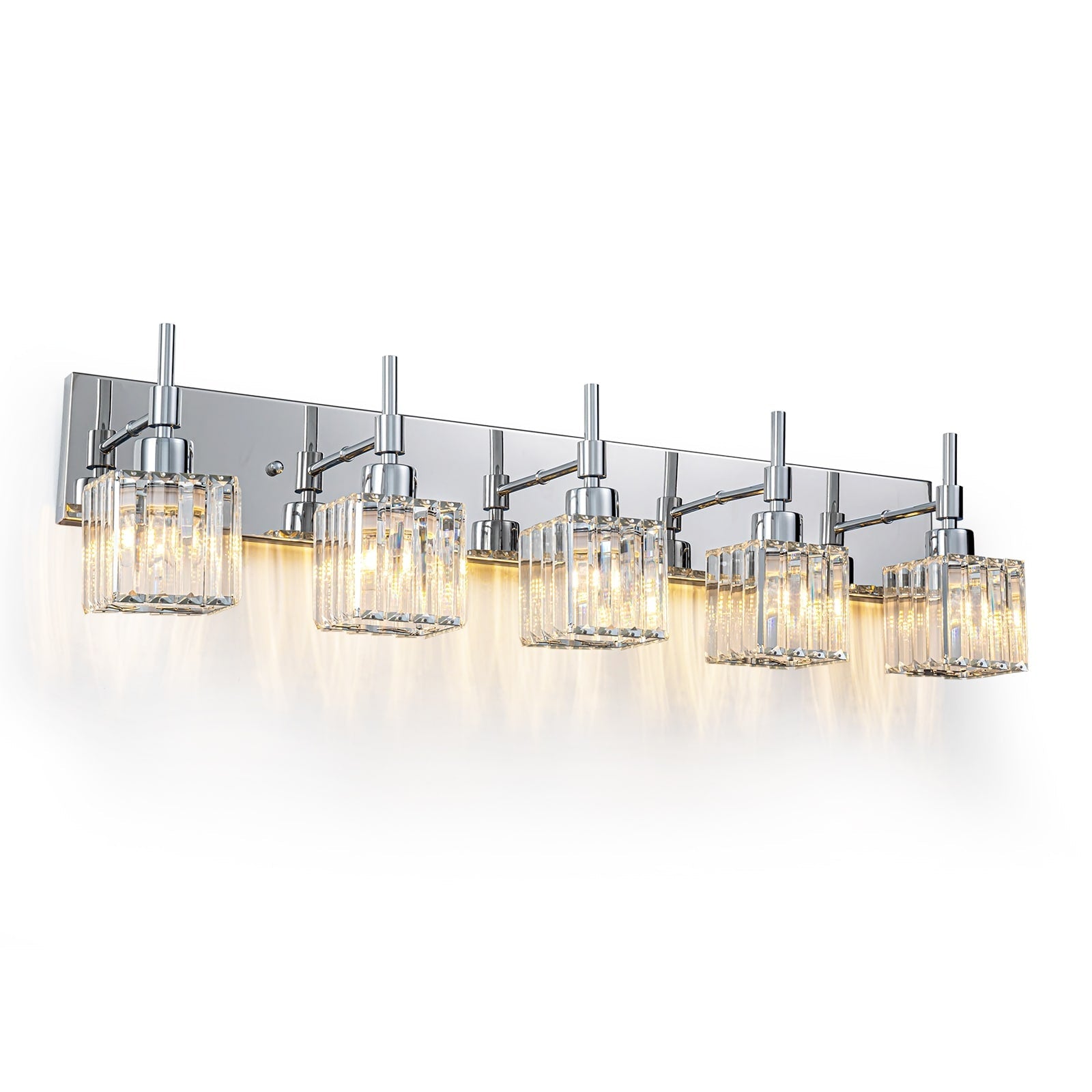 Luminaires de salle de bain Ora Modern en cristal à intensité variable sur miroir Glam Vanity Lights