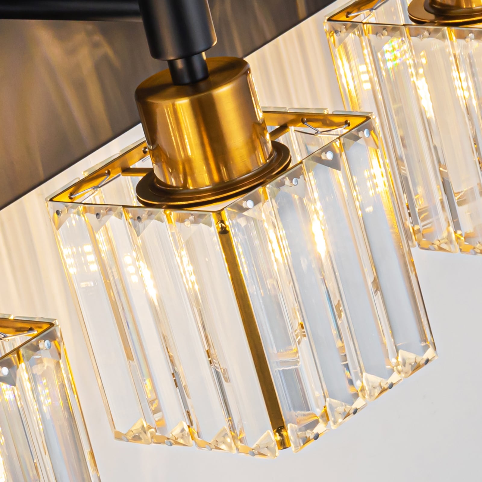 Luminaires de salle de bain Ora Modern en cristal à intensité variable sur miroir Glam Vanity Lights