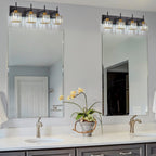 Luminaires de salle de bain Ora Modern en cristal à intensité variable sur miroir Glam Vanity Lights