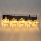 Luminaires de salle de bain Ora Modern en cristal à intensité variable sur miroir Glam Vanity Lights