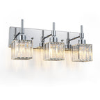 Luminaires de salle de bain Ora Modern en cristal à intensité variable sur miroir Glam Vanity Lights