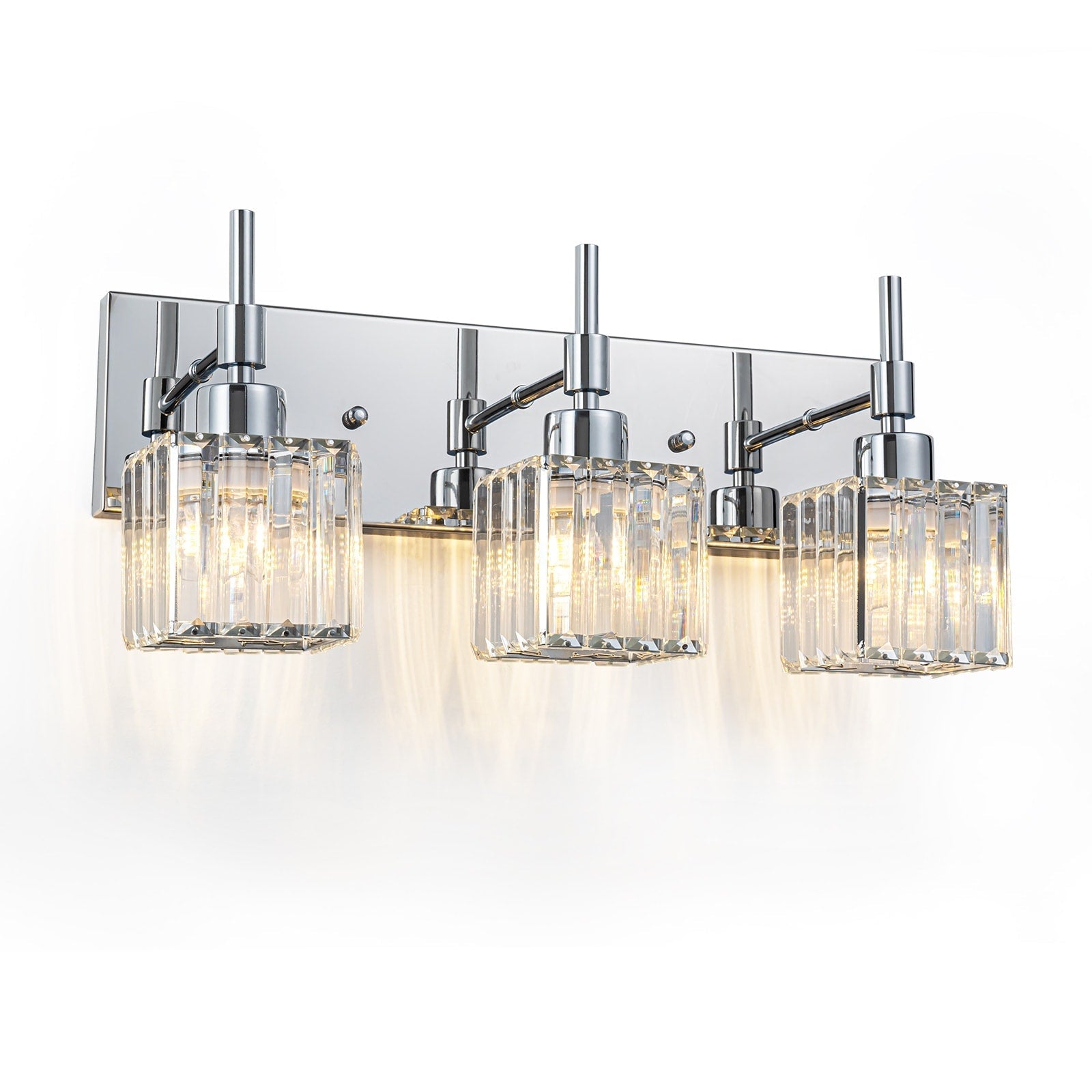 Luminaires de salle de bain Ora Modern en cristal à intensité variable sur miroir Glam Vanity Lights