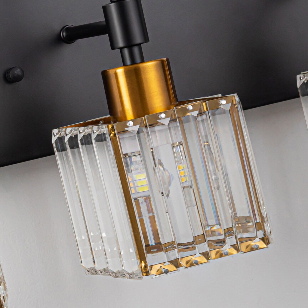 Luminaires de salle de bain Ora Modern en cristal à intensité variable sur miroir Glam Vanity Lights