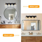 Luminaires de salle de bain Ora Modern en cristal à intensité variable sur miroir Glam Vanity Lights