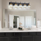 Luminaires de salle de bain Ora Modern en cristal à intensité variable sur miroir Glam Vanity Lights