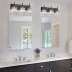 Luminaires de salle de bain Ora Modern en cristal à intensité variable sur miroir Glam Vanity Lights