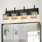 Luminaires de salle de bain Ora Modern en cristal à intensité variable sur miroir Glam Vanity Lights