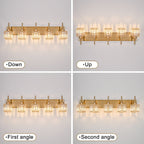 Luminaires de salle de bain Ora Modern en cristal à intensité variable sur miroir Glam Vanity Lights