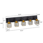 Luminaires de salle de bain Ora Modern en cristal à intensité variable sur miroir Glam Vanity Lights