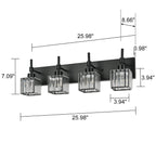 Luminaires de salle de bain Ora Modern en cristal à intensité variable sur miroir Glam Vanity Lights