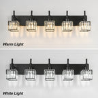 Luminaires de salle de bain Ora Modern en cristal à intensité variable sur miroir Glam Vanity Lights