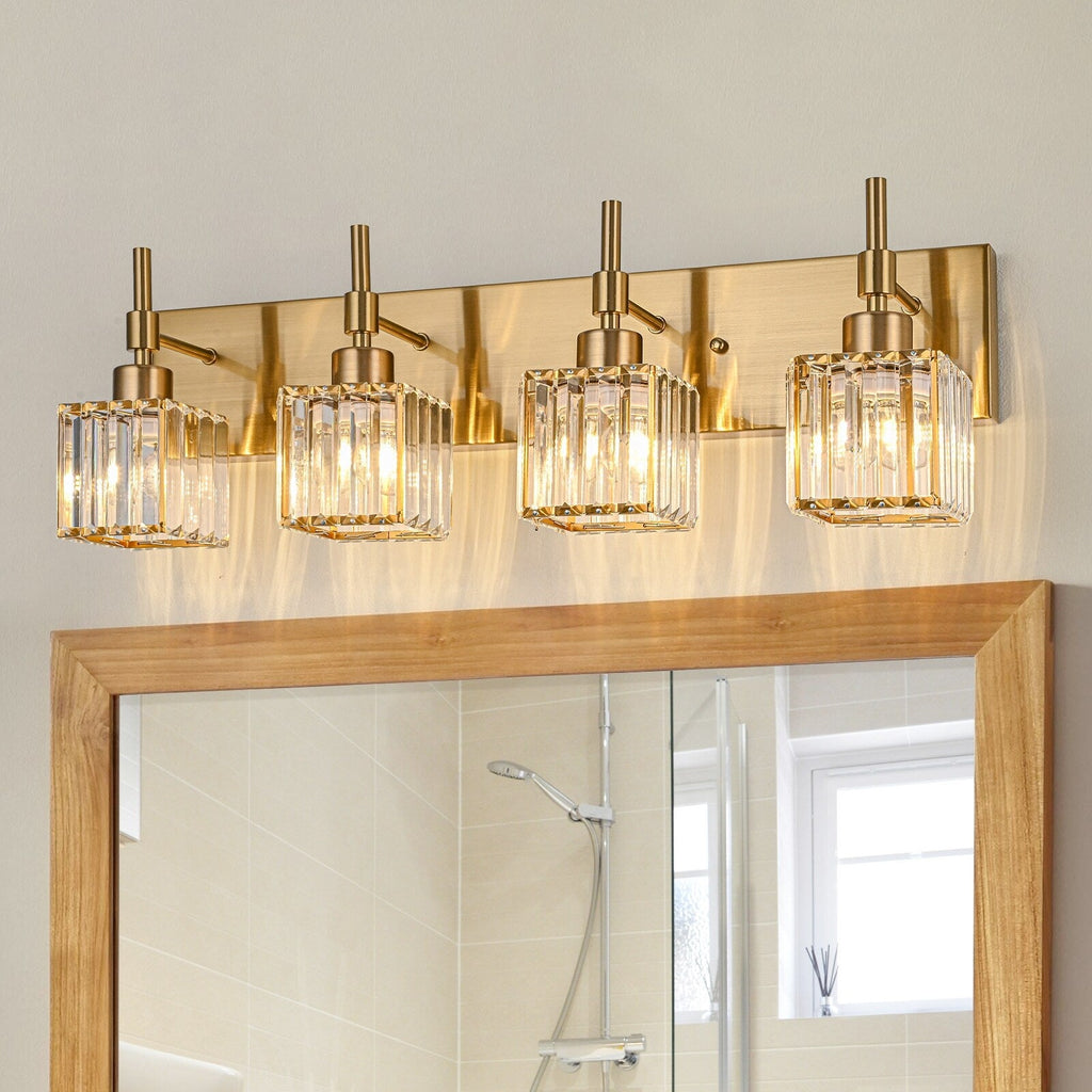 Luminaires de salle de bain Ora Modern en cristal à intensité variable sur miroir Glam Vanity Lights