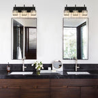 Luminaires de salle de bain Ora Modern en cristal à intensité variable sur miroir Glam Vanity Lights